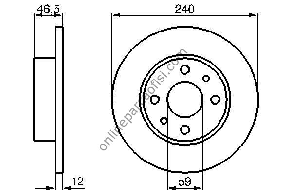 BOSCH 0986478353 | FIAT UNO FREN DISKI ÖN