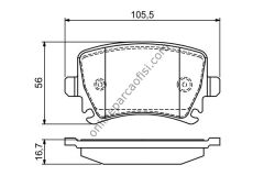 BOSCH 0986495453 | VW PASSAT-CADDY-GOLF5-GOLF6-JETTA-A3-LEON FREN BALATASI ARKA