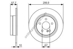 BOSCH BCH 0986479S92 | MERCEDES 204-207 FREN DISKI ARKA