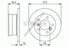 BOSCH BCH 0986478433 | MERCEDES SPRINTER-VW LT BM FREN DISKI ARKA