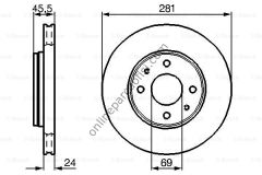 BOSCH 0986478493 | JAPON CARISMA (DA) : S40 98-03 V40 95-03 FREN DISKI ÖN
