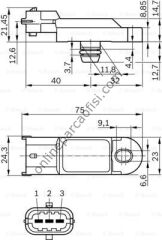 BOSCH 0281002996 | RENAULT KANGO-CLIO-LAGUNA III-II-MEGAN II-MASTER TURBO BASINÇ SENSÖRÜ