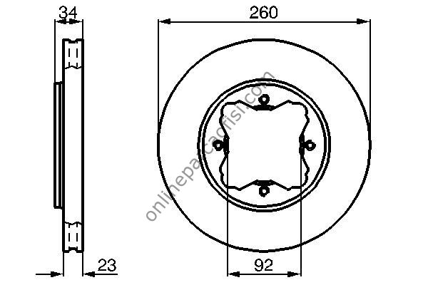 BOSCH 0986478568 | JAPON ACCORD (CB, CC, CD) FREN DISKI ÖN