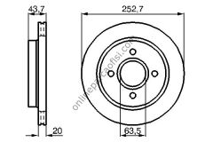 BOSCH 0986478605 | FORD SCORPIO/MONDEO FREN DISKI ARKA