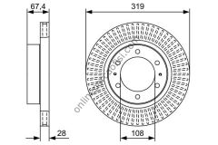 BOSCH 0986479W47 | JAPON HILUX (GUN135, GUN125, GUN126) FREN DISKI ÖN