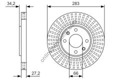 BOSCH 0986479W69 | PSA 207/307/308/PARTNER/C4/C5 FREN DISKI ÖN
