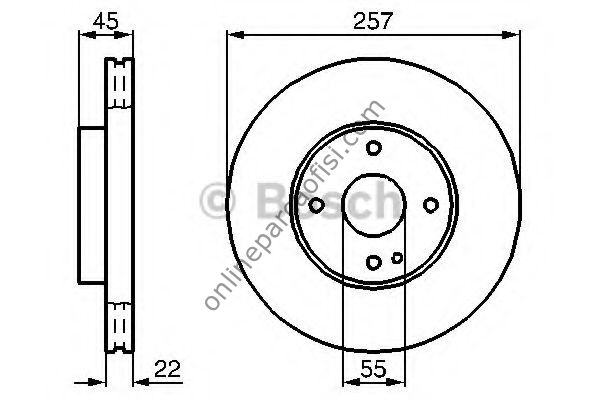 BOSCH 0986478638 | JAPON 323 (BA) FREN DISKI ÖN
