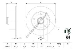 BOSCH 0986478759 | VW A4 FREN DISKI ARKA