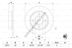 BOSCH 0986478856 | FORD FIESTA/KA FREN DISKI ÖN