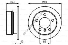 BOSCH 0986478863 | VW LT-SPRINTER FREN DISKI ARKA