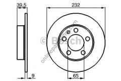 BOSCH 0986478868 | VW GOLF4-BORA-A3-TOLEDO-POLO FREN DISKI ARKA