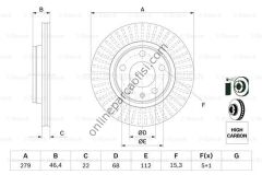 BOSCH 0986478869 | VW PASSAT-A4 FREN DISKI ÖN