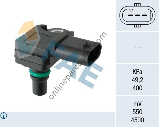 FAE 15136 | BMW E81-E82-E87-E88-E90-E91-E92-E93-F20-F21-F22-F23-2F45-F46-F30-F31-F34-4F32-F33-F36 Gran-F10-F11-F12-F13-F01-F02-X1 E84-X3 E83-X3 F25-X5 E70-X5 F15-X4 F26-X5 F15-X6 E71-X6 F16 BASINÇ SENSÖRÜ