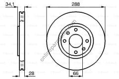 BOSCH 0986478980 | PSA C5 I / II FREN DISKI ÖN