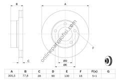 BOSCH 0986479001 | RENAULT MASTER II/MOVANO/INTERSTAR FREN DISKI ÖN