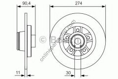 BOSCH 0986479015 | RENAULT KANGO II FREN DISKI ARKA