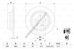 BOSCH 0986479041 | MERCEDES W211-212-218 FREN DISKI ARKA