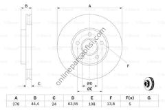 BOSCH 0986479069 | FORD CONNECT FREN DISKI ÖN