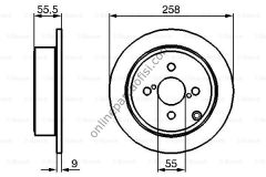 BOSCH 0986479086 | JAPON COROLLA (E12) FREN DISKI ARKA