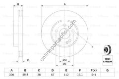 BOSCH 0986479137 | MERCEDES 447-639VITO FREN DISKI ÖN