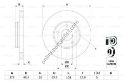 BOSCH 0986479173 | FORD FOCUS/ C-MAX FREN DISKI ÖN