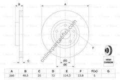 BOSCH 0986479183 | JAPON MAZDA 5 (CR) FREN DISKI ÖN