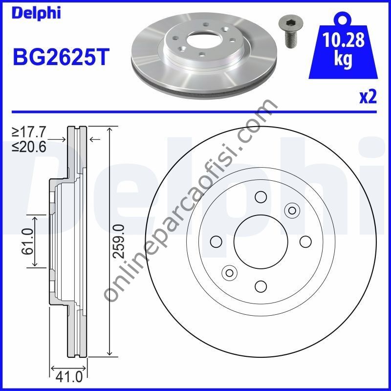 DELPHI BG2625T | UNI . FREN DISKI ÖN