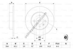 BOSCH BCH 0986479191 | OPEL CORSA C MERIVA COMBO FREN DISKI ARKA