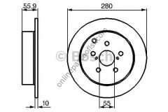 BOSCH 0986479242 | JAPON AVENSIS (T25) FREN DISKI ARKA