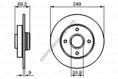 BOSCH 0986479255 | PSA 207/307/208/2008/C4 FREN DISKI ARKA