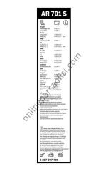 BOSCH 3397007706 | UNI TÜM MODELLER/STAREX SILECEK SÜPÜRGESI ÖN TAKIM