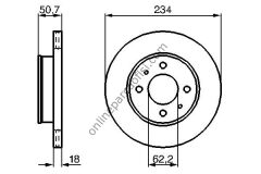 BOSCH 0986479264 | KORE ATOZ/I10/PICANTO FREN DISKI ÖN
