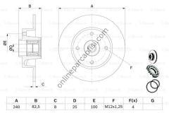 BOSCH 0986479278 | RENAULT MEGAN-II/CLIO-III FREN DISKI ARKA