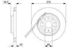BOSCH BCH 0986479303 | VW PASSAT-GOLF5-GOLF6-GOLF7-A3-LEON FREN DISKI ARKA