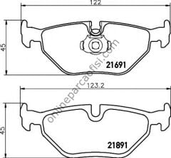 TEXTAR 2169103 | BMW E39 FREN BALATASI ARKA