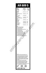 BOSCH 3397009776 | KORE TÜM MODELLER/CARNIVAL SILECEK SÜPÜRGESI ÖN TAKIM