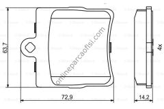 BOSCH 0986494016 | MERCEDES W202-203-210 FREN BALATASI ARKA