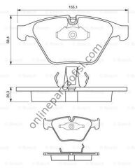BOSCH BCH 0986494036 | BMW E60-E60 LCI-E61-E61 LCI-E63-E63 LCI-E64-E64 LCI FREN BALATASI ÖN