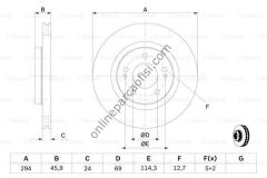 BOSCH 0986479372 | JAPON OUTLANDER (CU) : (CW) 07-12 (GF) 12- FREN DISKI ÖN