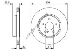 BOSCH 0986479411 | MERCEDES 204-207 FREN DISKI ARKA