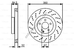 BOSCH 0986479412 | MERCEDES W221-211-216-230 FREN DISKI ÖN