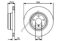 BOSCH BCH 0986479443 | BMW X5 E70-X5 F15-X6 E72-X6 F16 FREN DISKI ARKA