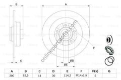 BOSCH 0986479445 | RENAULT LATITUDE/LAGUNA III FREN DISKI ARKA