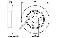 BOSCH 0986479450 | JAPON ACCORD (CL) FREN DISKI ARKA