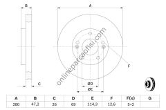 BOSCH 0986479460 | KORE IX20/I30/SONATA/TUCSON/SPORTAGE/CEED/CERATO/VENGA/SOUL FREN DISKI ÖN