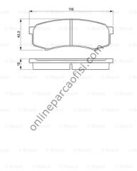 BOSCH 0986424313 | JAPON LAND CRUISER (J8) : (J9) 96-02 PRADO (J12) 03-09 (J15) 09-17 PAJERO (V9) 07- FREN BALATASI ARKA