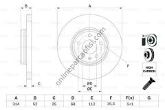 BOSCH 0986479467 | VW A4-A5-Q5 FREN DISKI ÖN