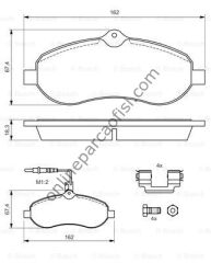 BOSCH 0986494163 | FIAT SCUDO 3 -EXPERT3- JUMPY FREN BALATASI ÖN