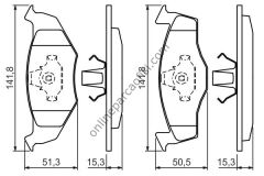 BOSCH 0986424449 | VW GOLF3-CORDOBA-IBIZA FREN BALATASI ÖN
