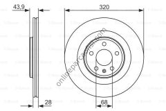 BOSCH 0986479552 | RENAULT CLIO IV/ GRAND SCENIC III/ LAGUNA LATITUDE/ MEGANE TALISMAN FREN DISKI ÖN